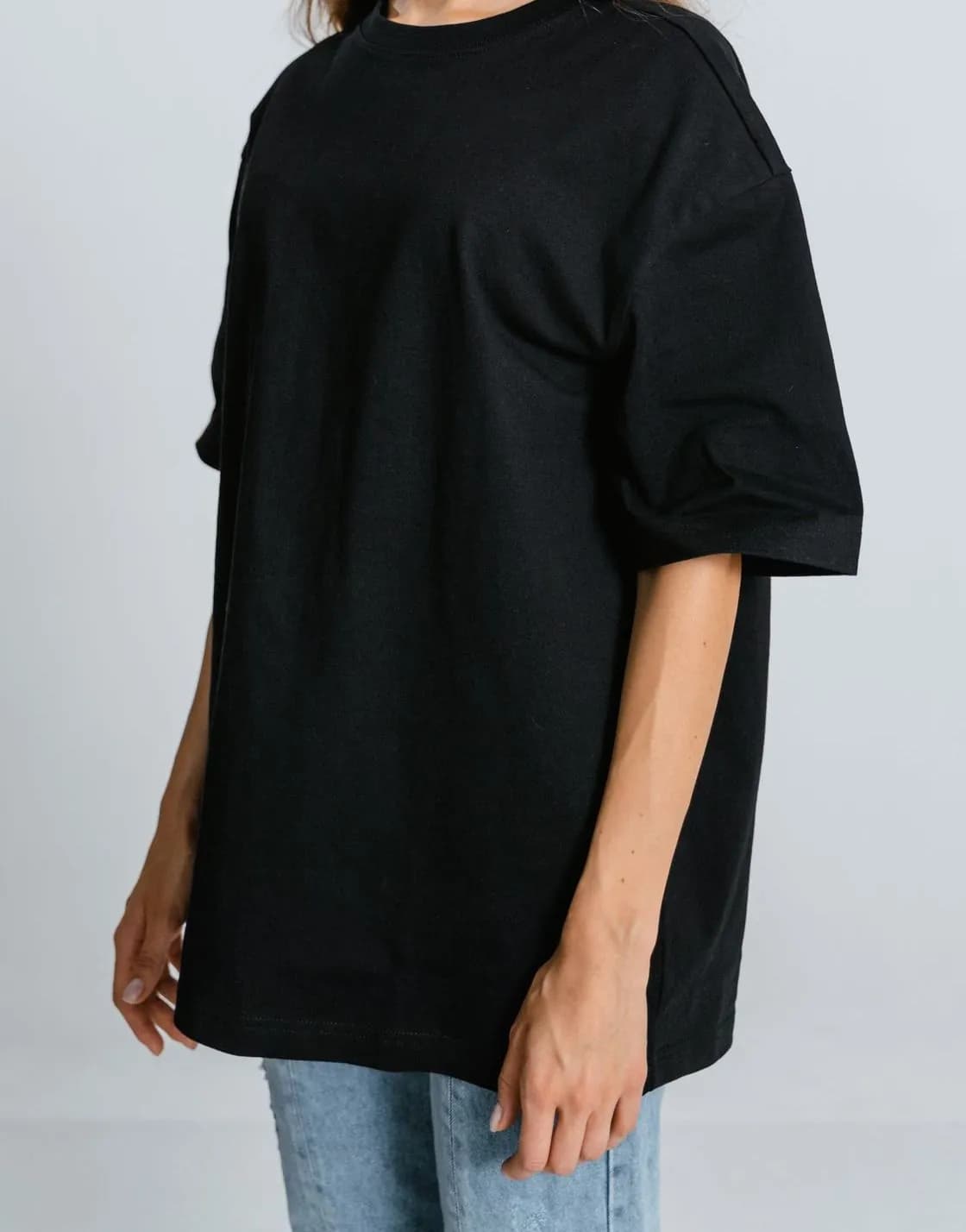 T-shirt bawełniany Basic — Czarny